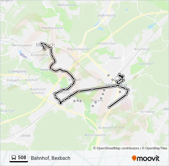 508 Bus Line Map