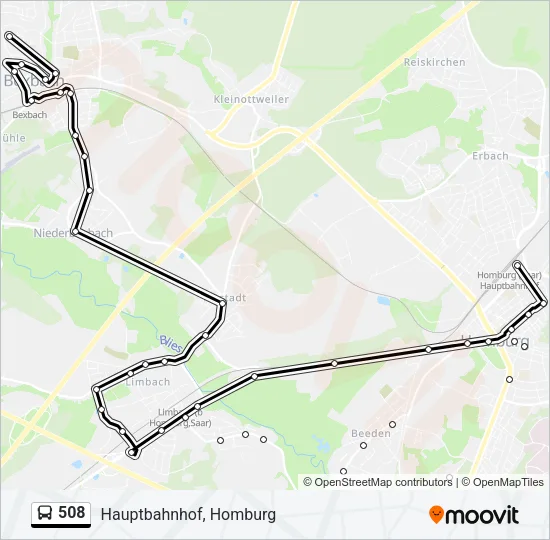 508 Bus Line Map