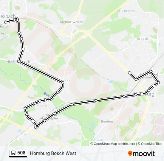 508 Bus Line Map