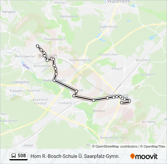 508 Bus Line Map