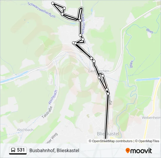 531 Bus Line Map