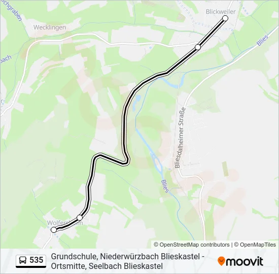 535 Bus Line Map