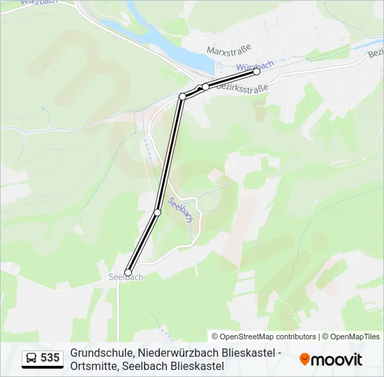 535 Bus Line Map