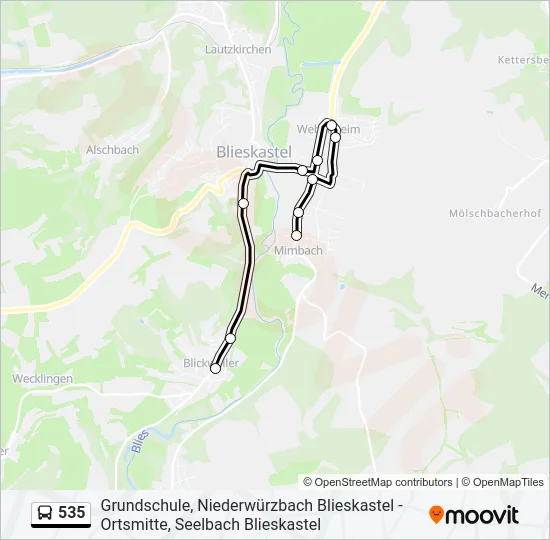 535 Bus Line Map