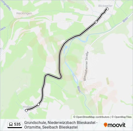535 Bus Line Map
