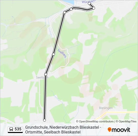 535 Bus Line Map