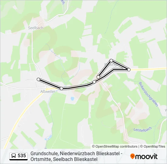 535 Bus Line Map
