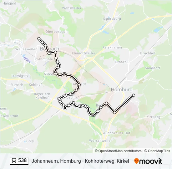 538 Bus Line Map