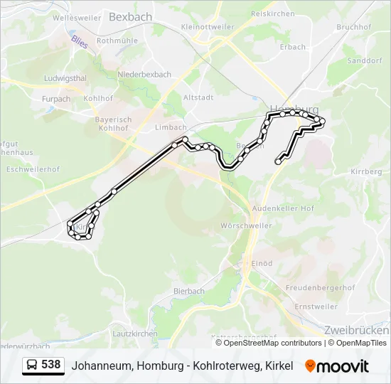 538 Bus Line Map