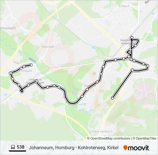 538 Bus Line Map