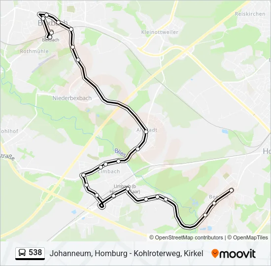 538 Bus Line Map