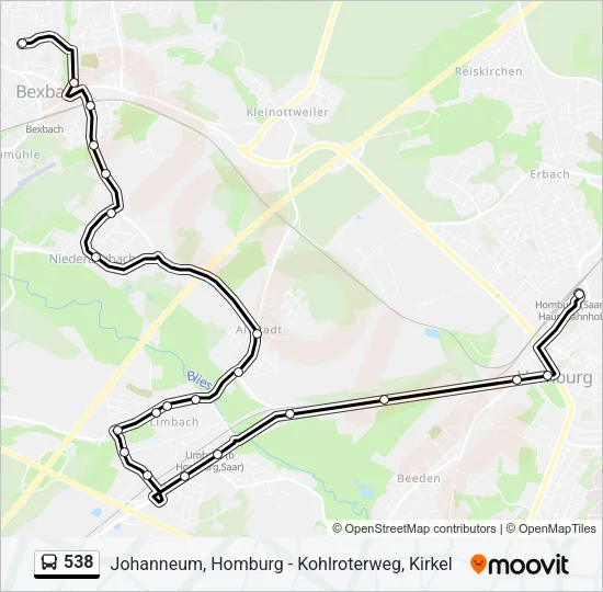 538 Bus Line Map