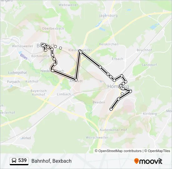 539 Bus Line Map