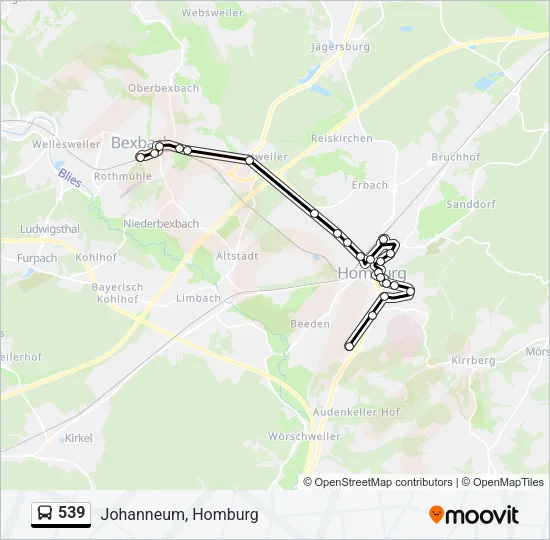 539 Bus Line Map