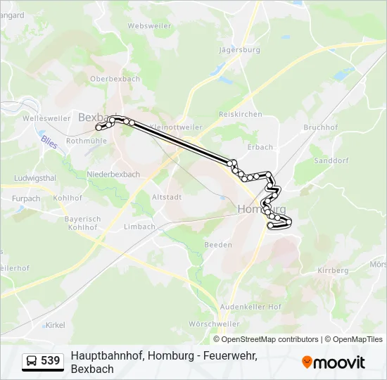539 Bus Line Map