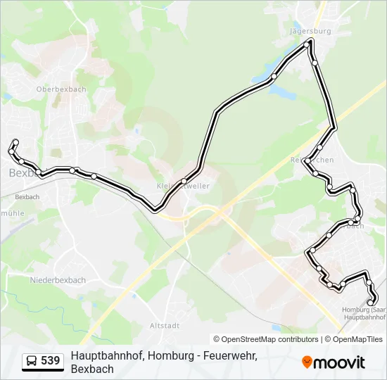 539 Bus Line Map
