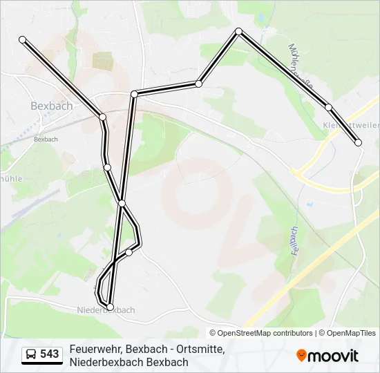 543 Bus Line Map