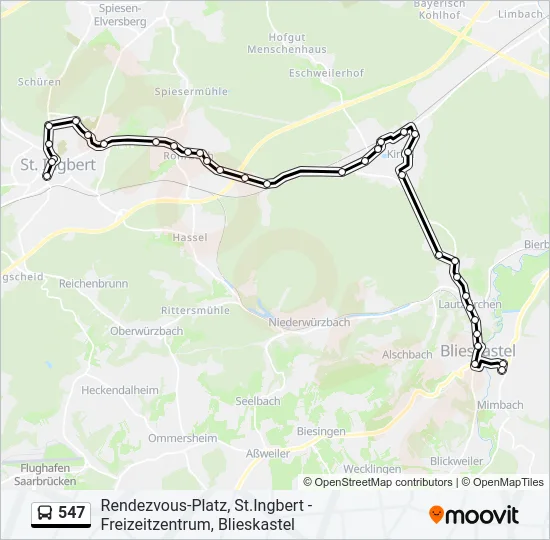547 Bus Line Map