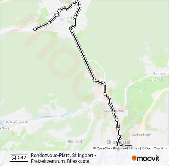 547 Bus Line Map