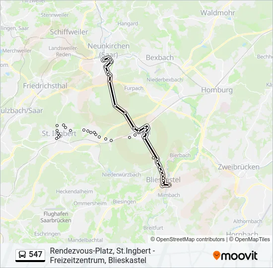 547 Bus Line Map