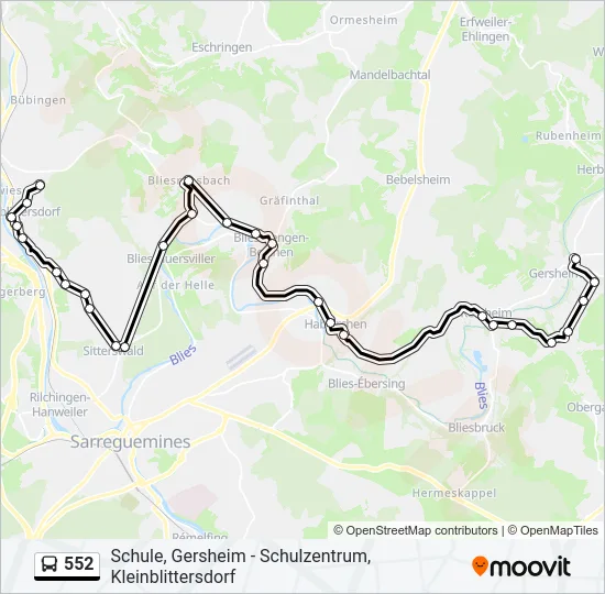 552 Bus Line Map