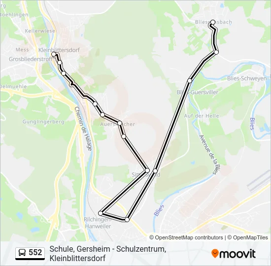 552 Bus Line Map