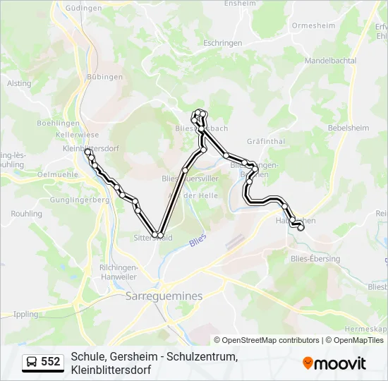 552 Bus Line Map