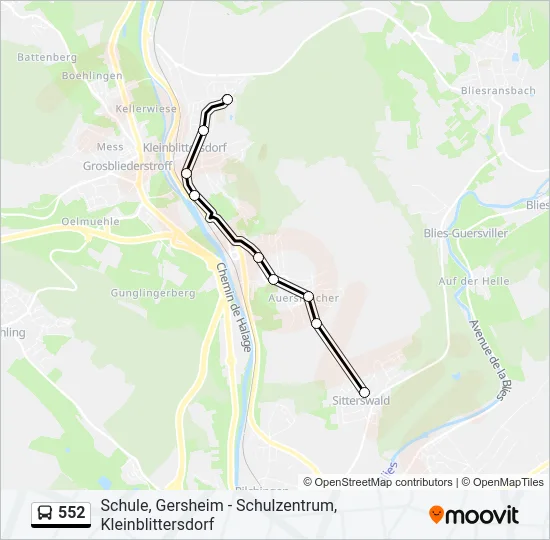 552 Bus Line Map