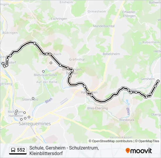 552 Bus Line Map