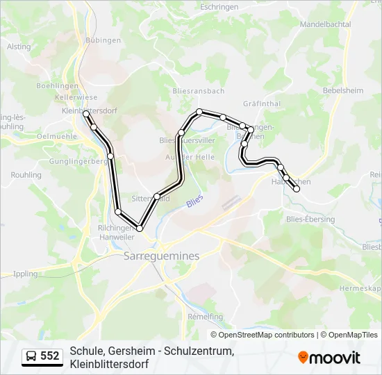 552 Bus Line Map