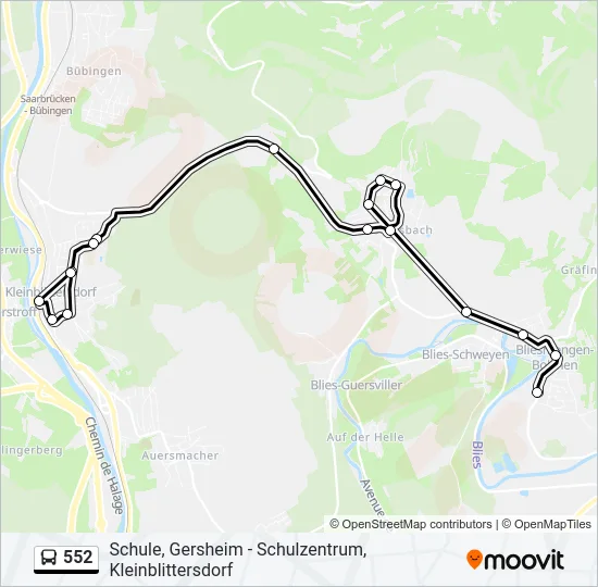 552 Bus Line Map