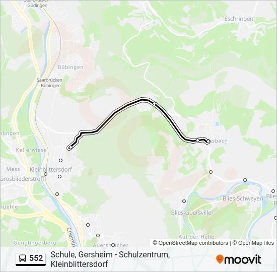 552 Bus Line Map