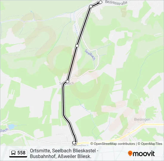 558 Bus Line Map