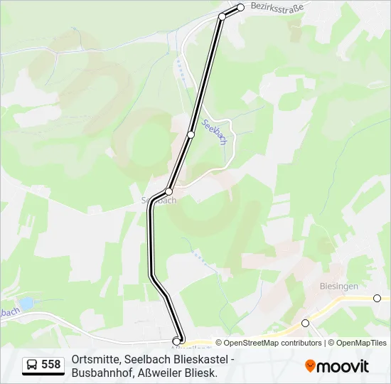 558 Bus Line Map