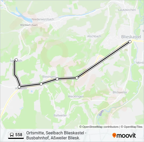 558 Bus Line Map