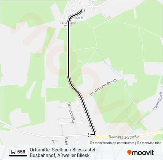 558 Bus Line Map