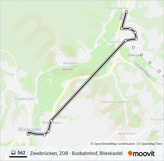 562 Bus Line Map