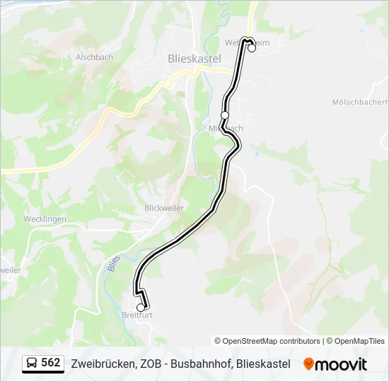 562 Bus Line Map