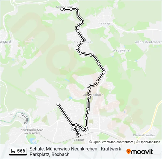 566 Bus Line Map