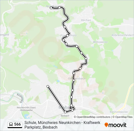 566 Bus Line Map