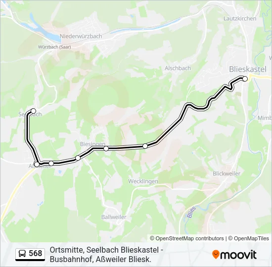 568 Bus Line Map