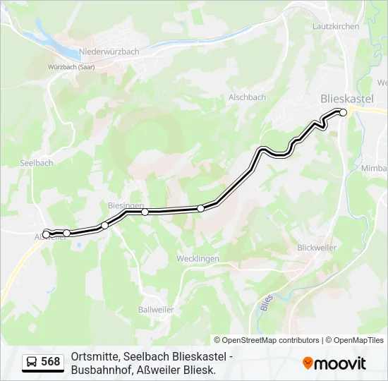 568 Bus Line Map
