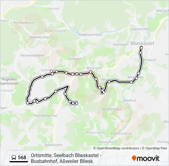 568 Bus Line Map