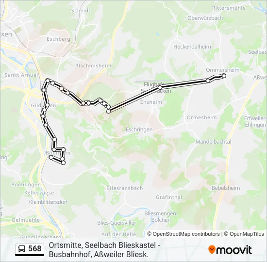 568 Bus Line Map