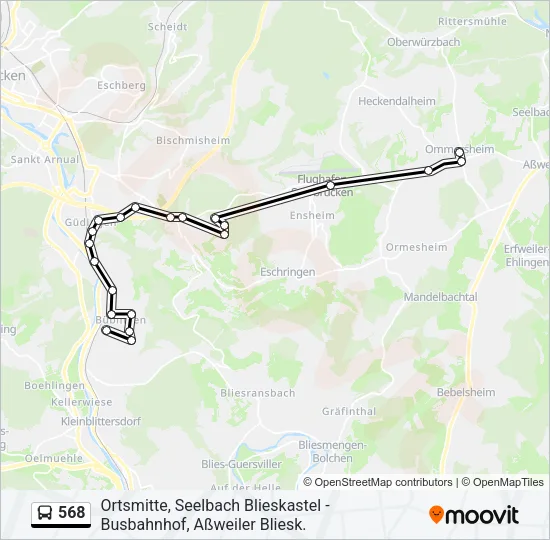 568 Bus Line Map