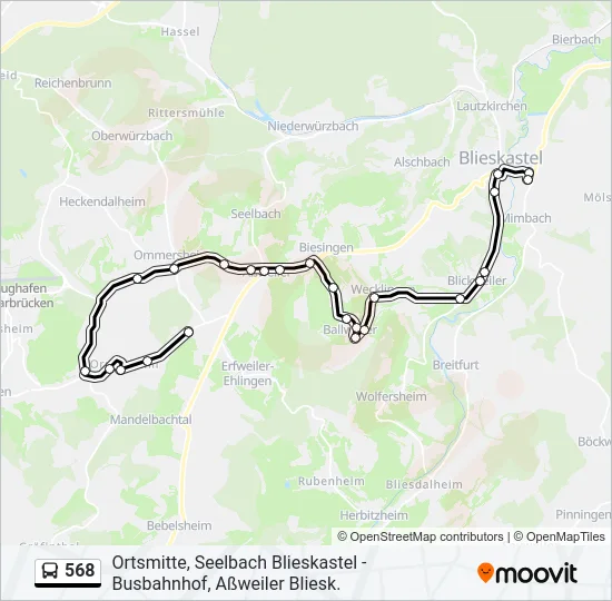 568 Bus Line Map