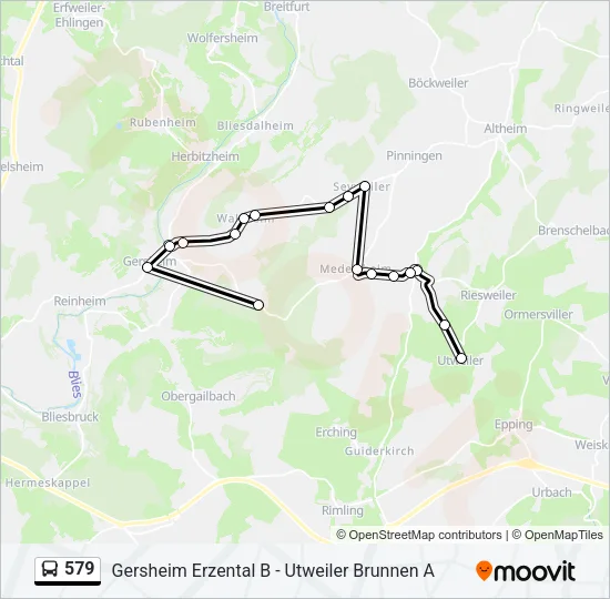 579 Bus Line Map