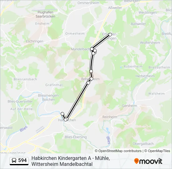 594 Bus Line Map