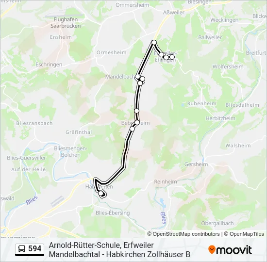 594 Bus Line Map