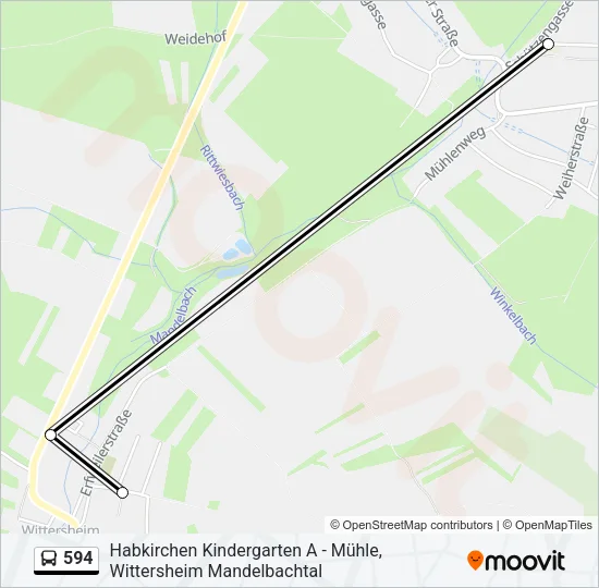 594 Bus Line Map